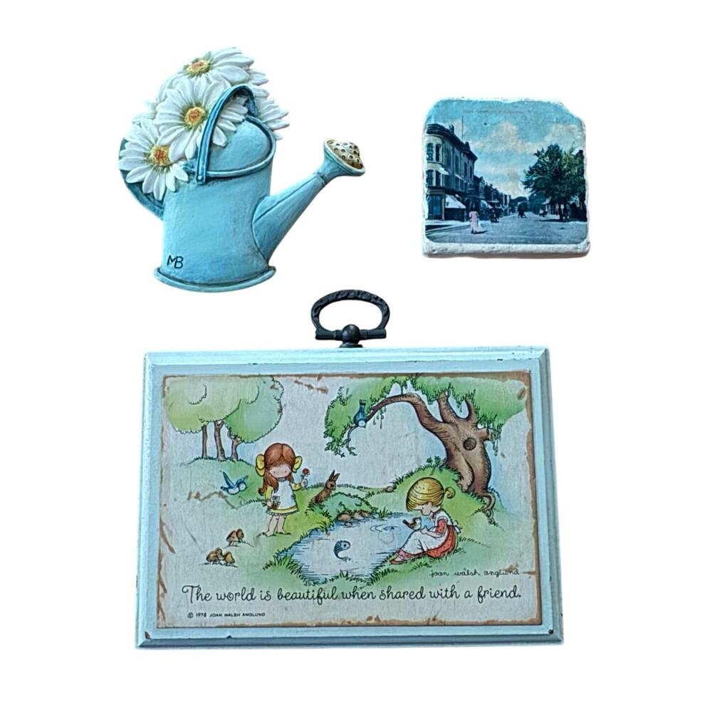Cottage Core Blue Vintage Kitchen Magnet Decor Set 3 Joan Walsh Marjolein Bastin
